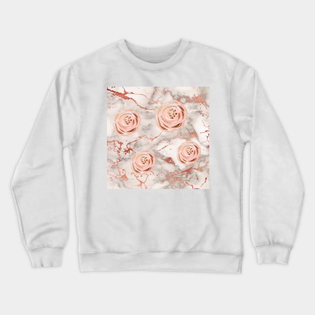 Rose Gold Marble Crewneck Sweatshirt by ElenaDanilo